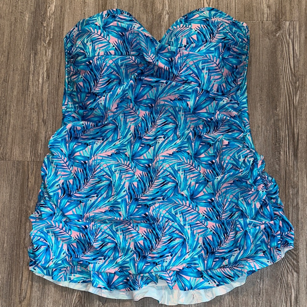Gottex Light Blue Swimwear with Teal Stitching
